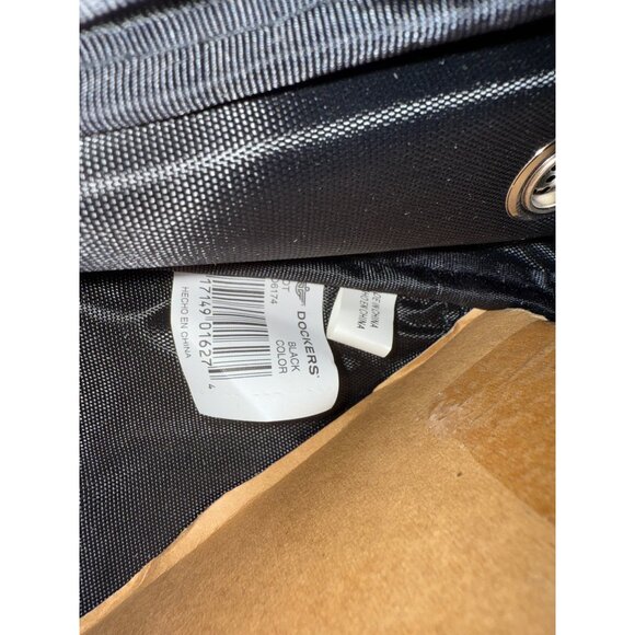 Dockers Mens Black Synthetic Leather Toiletry/Shoe Bag With Handle & Ventilation - Picture 4 of 8